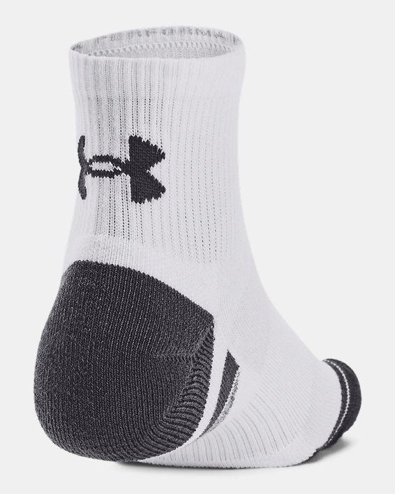 Unisex UA Performance Tech 3-Pack Quarter Socks, White, pdpMainDesktop image number 2